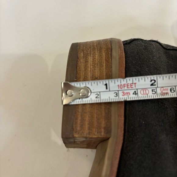 DOLCE VITA Sz 10 Sutton Suede Booties Double Zipper Almond Toe Low Stacked Heel - Picture 5 of 10